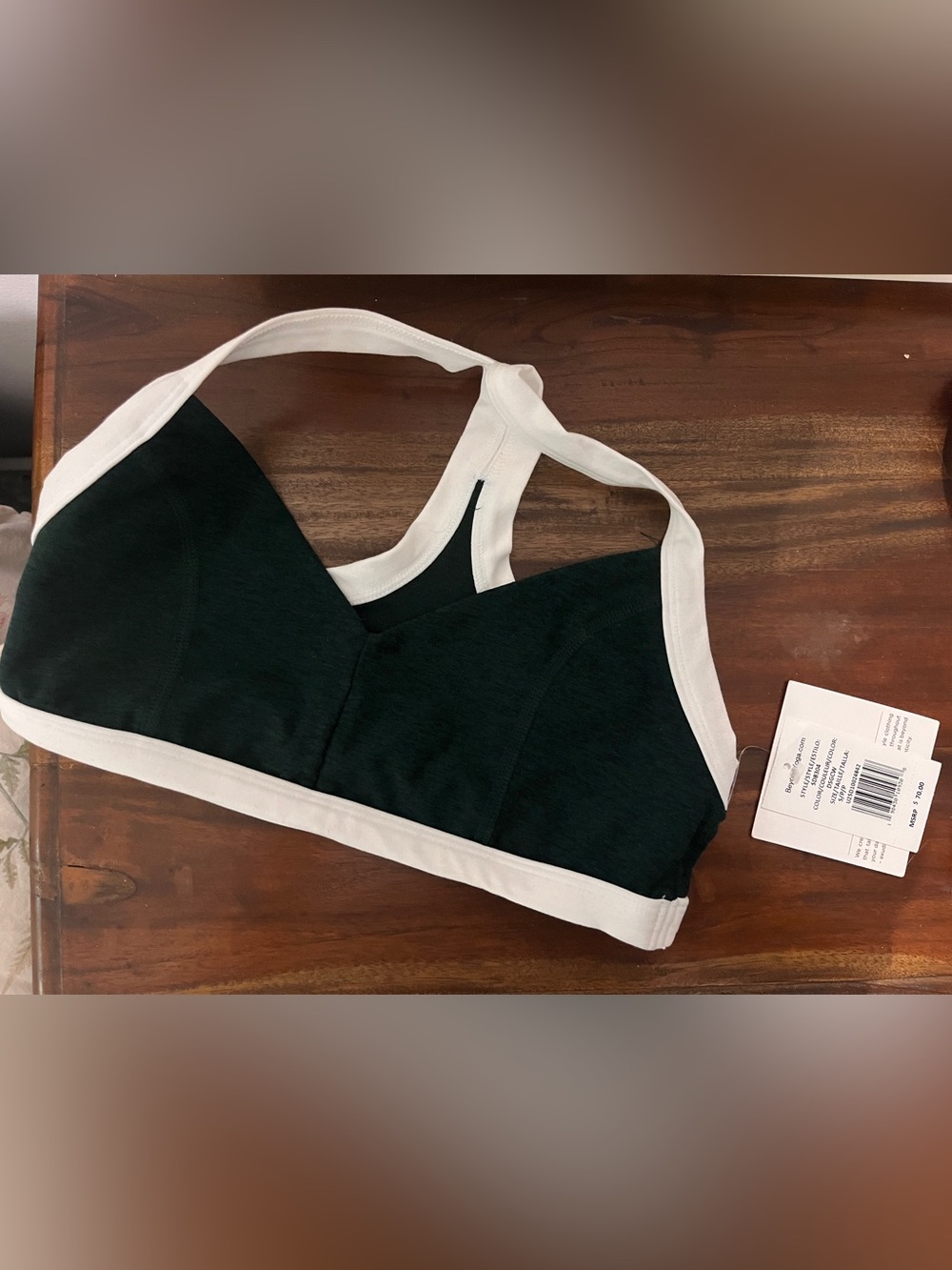 Beyond Yoga Black Sports Bra with White Trim